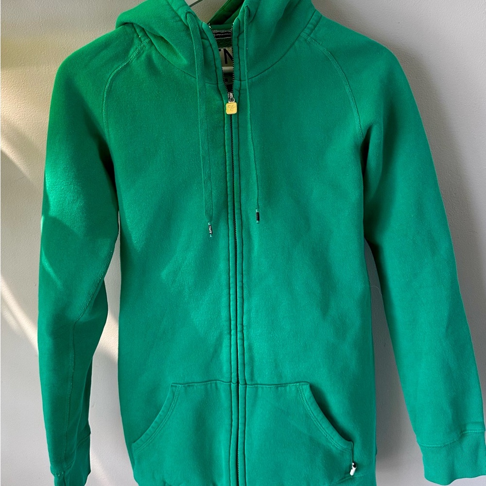 TNA Aritzia Kelley Green Zip-Up Hoodie